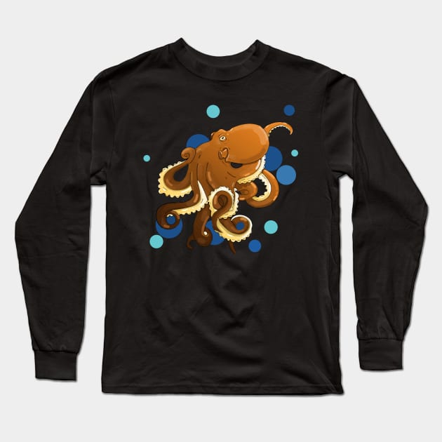 octopus Long Sleeve T-Shirt by Karroart